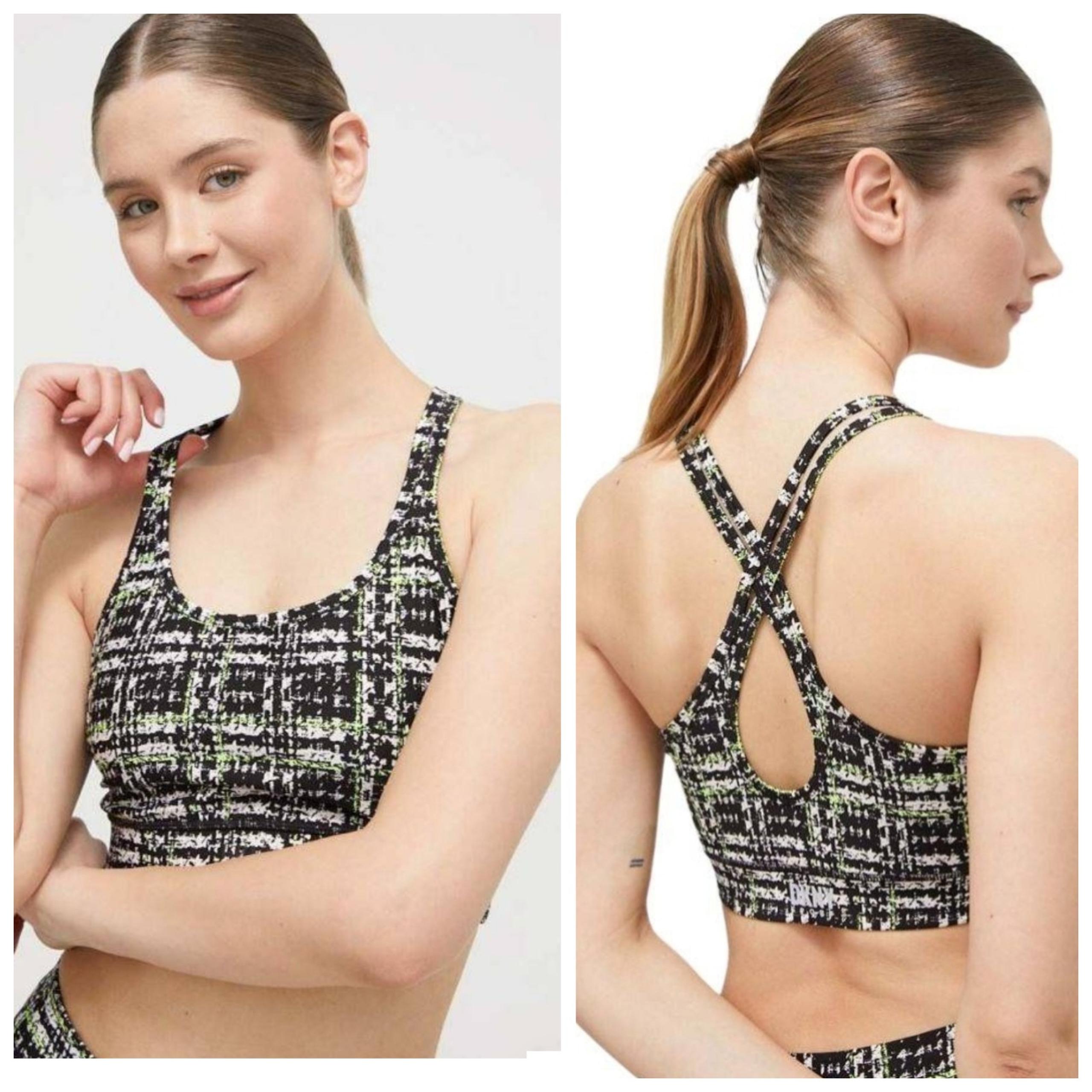 $40 DKNY Womens Strappy Keyhole-Back Sport Bra