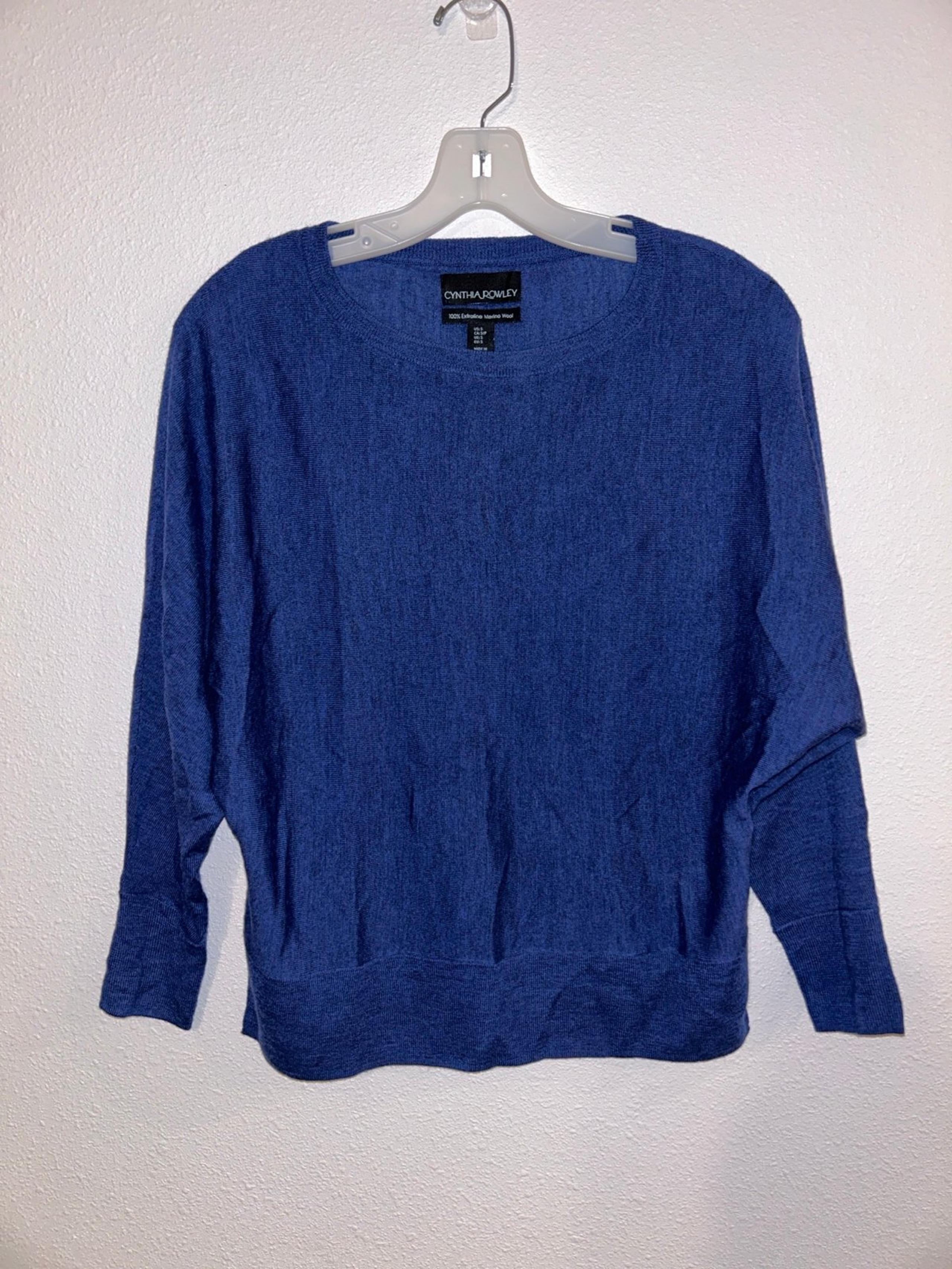 Cynthia Rowley Dolman Navy Merino Wool Sweater