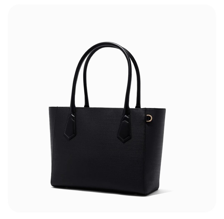 Dagne Dover Signature Tote Womens Black Leather Laptop Padded Double Handles Zip