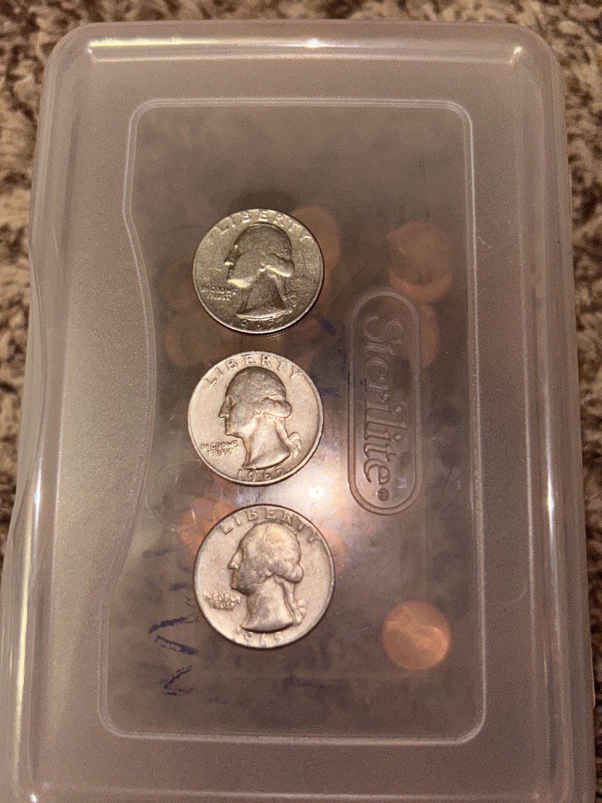 1965 no mint mark quarters