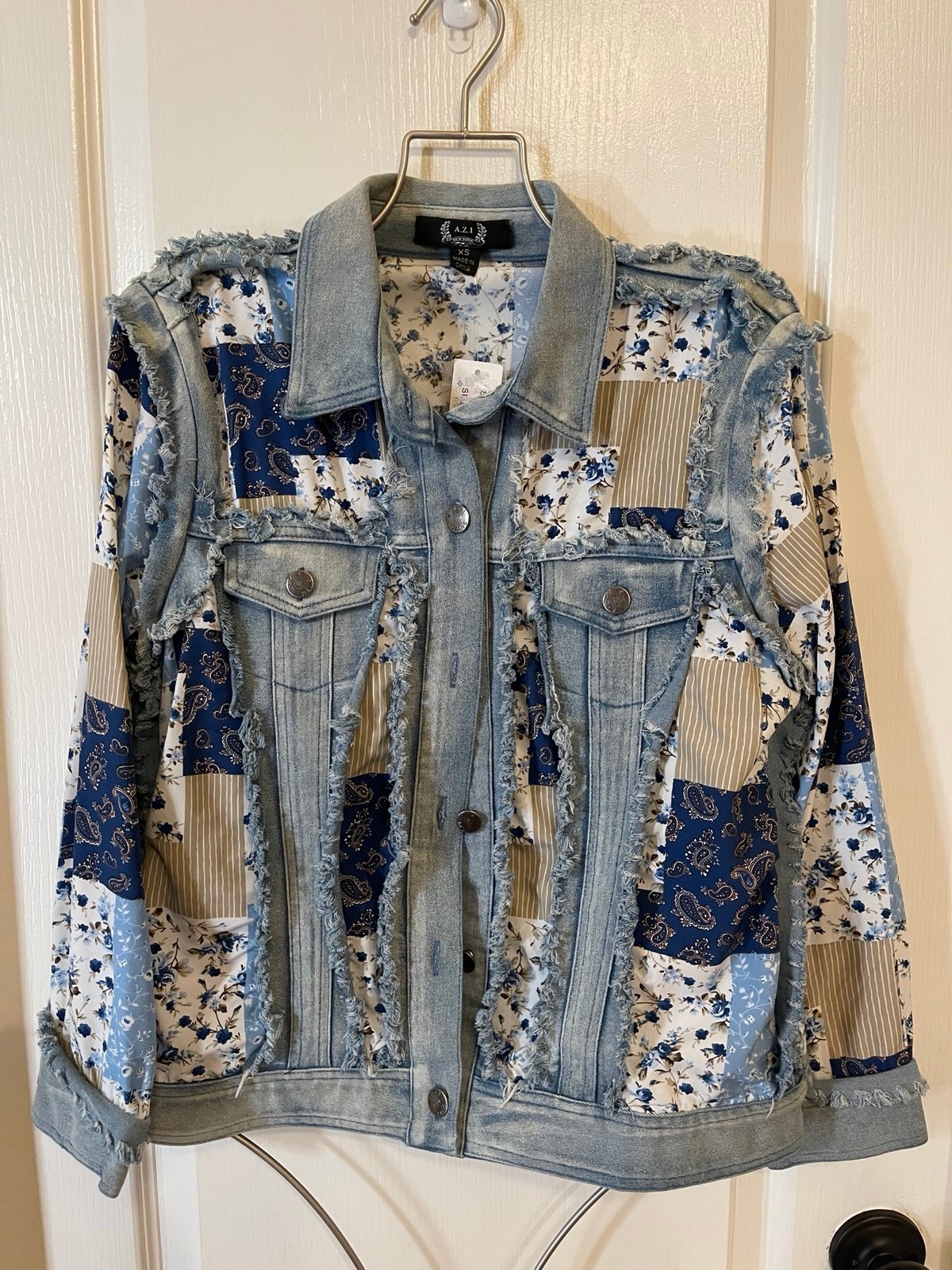 Denim AZI Jeans Patchwork Jacket NWT XS