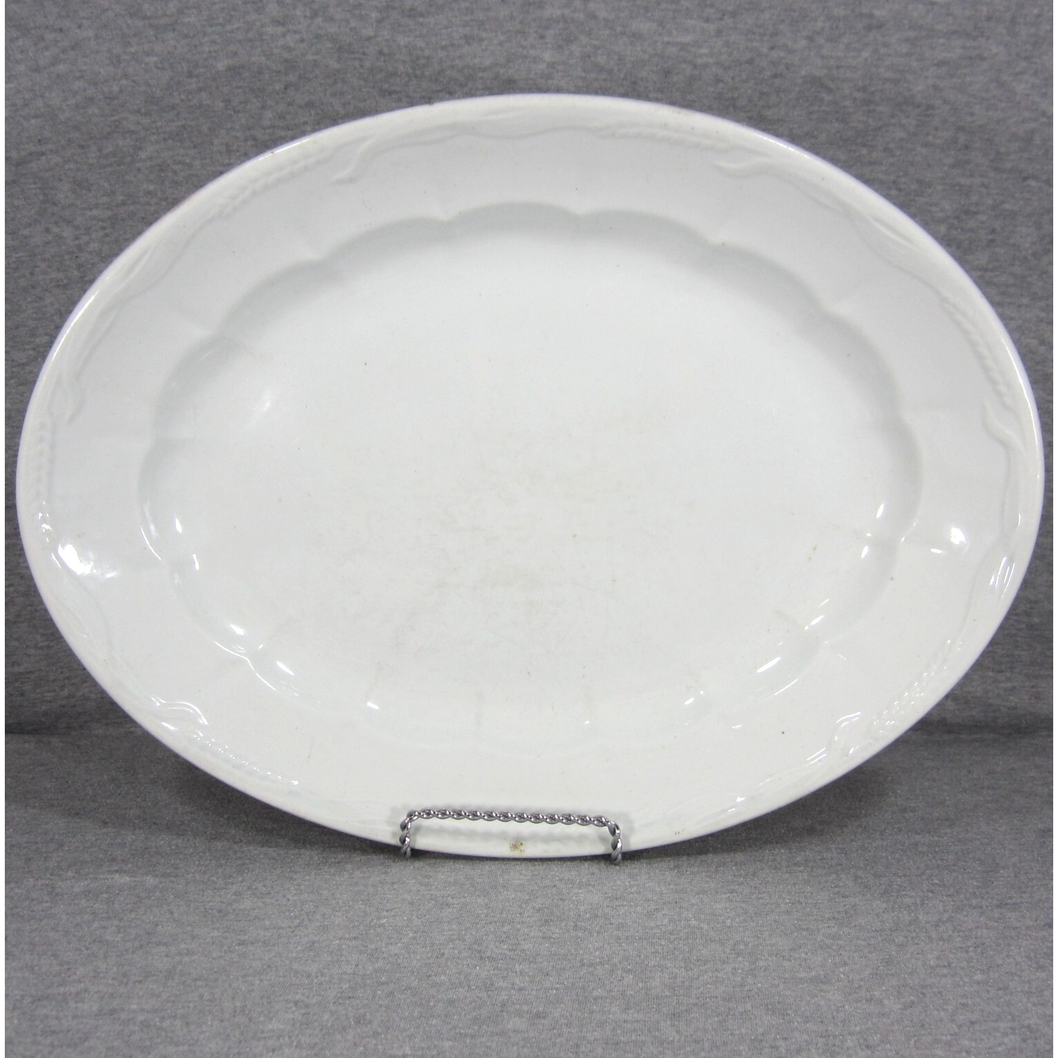 William Taylor Ironstone Deep Well Platter 16½ x 12½ Wheat Pattern Antique 1800s