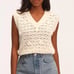 Industry White 3D Floral Crochet Knit Modern Sleeveless Sweater Vest M