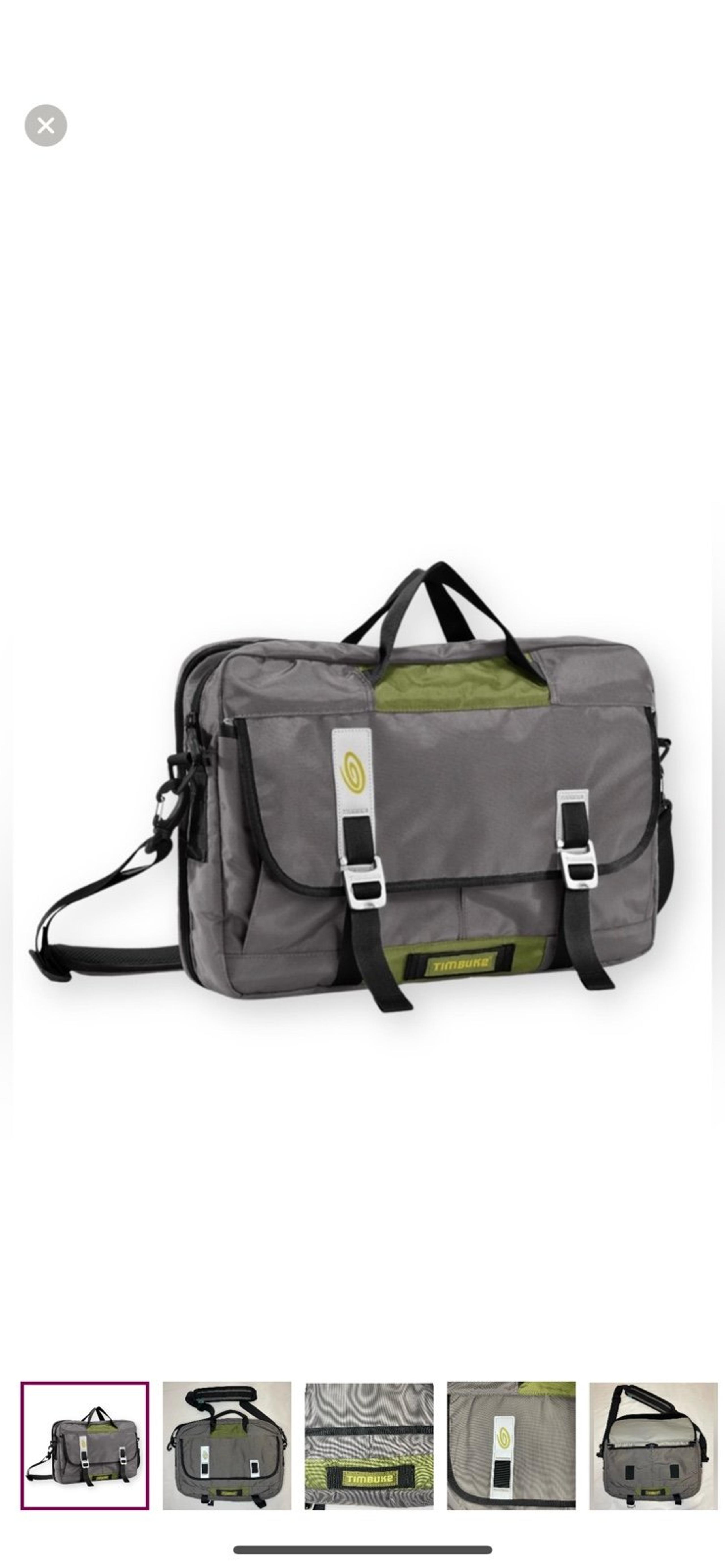 TIMBUK2 Command Messenger Bag Canvas Computer Crossbody Travel Gray Green.