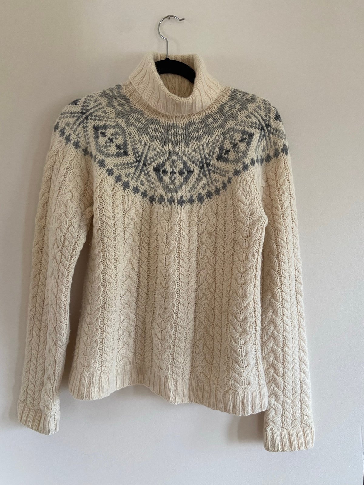 Lauren Ralph Lauren hand knit wool and angora rabbit fur chunky knit sweater M