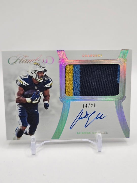 Austin Ekeler Flawless 3 color patch on card auto #/20