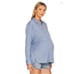 Hatch Maternity Boyfriend Long Sleeve Shirt Blue Crinkle Cotton Gauze Medium