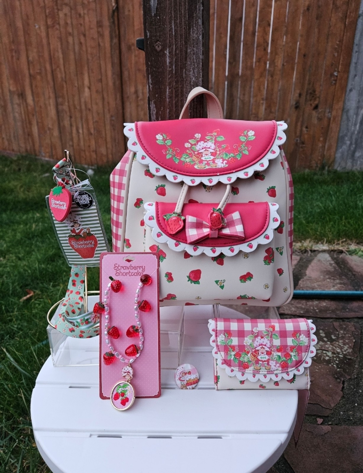 Strawberry Shortcake Gingham Mini Backpack set C1
