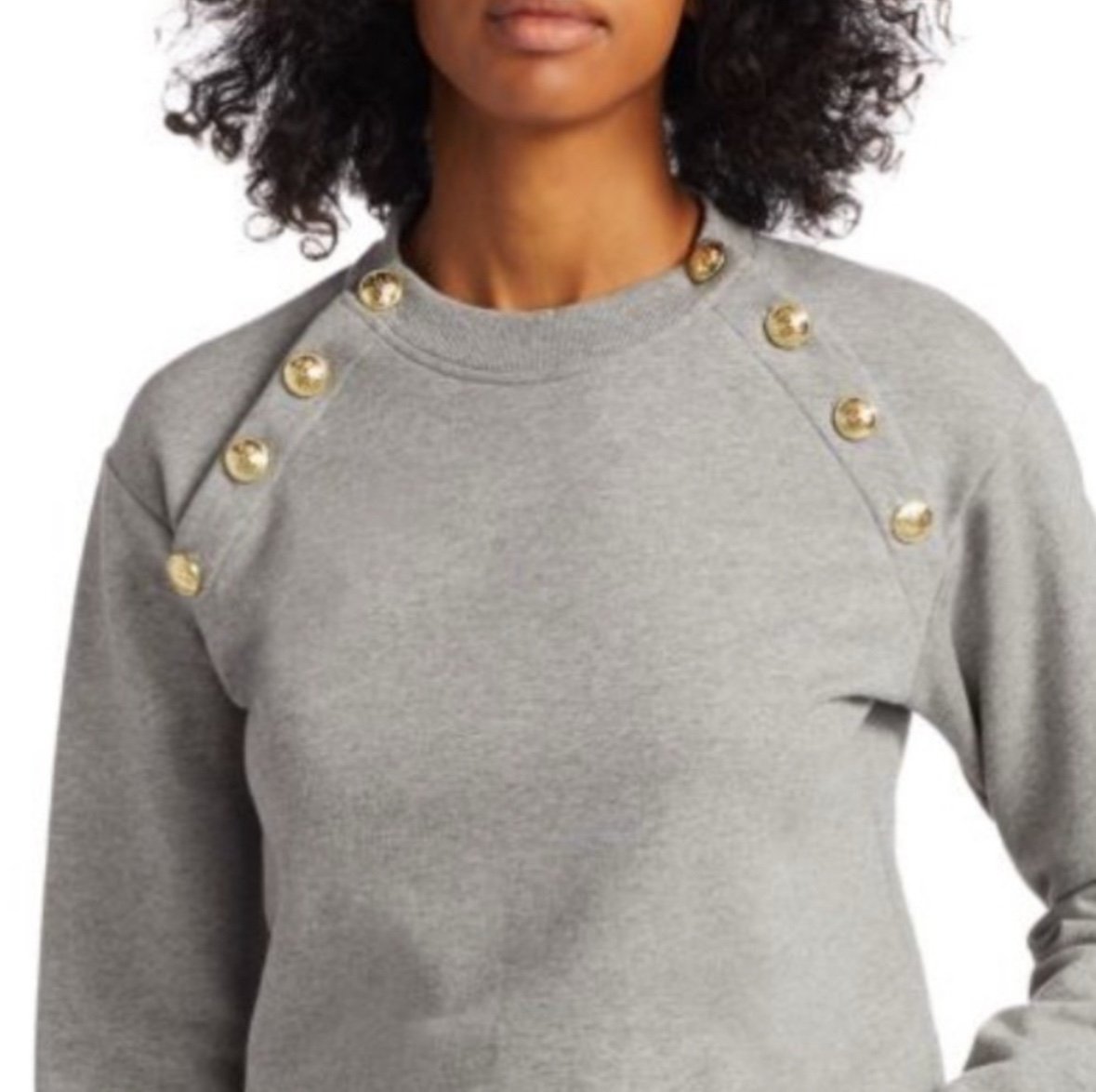 DEREK LAM 10 CROSBY Lucie Button cropped Sweatshirt size 2