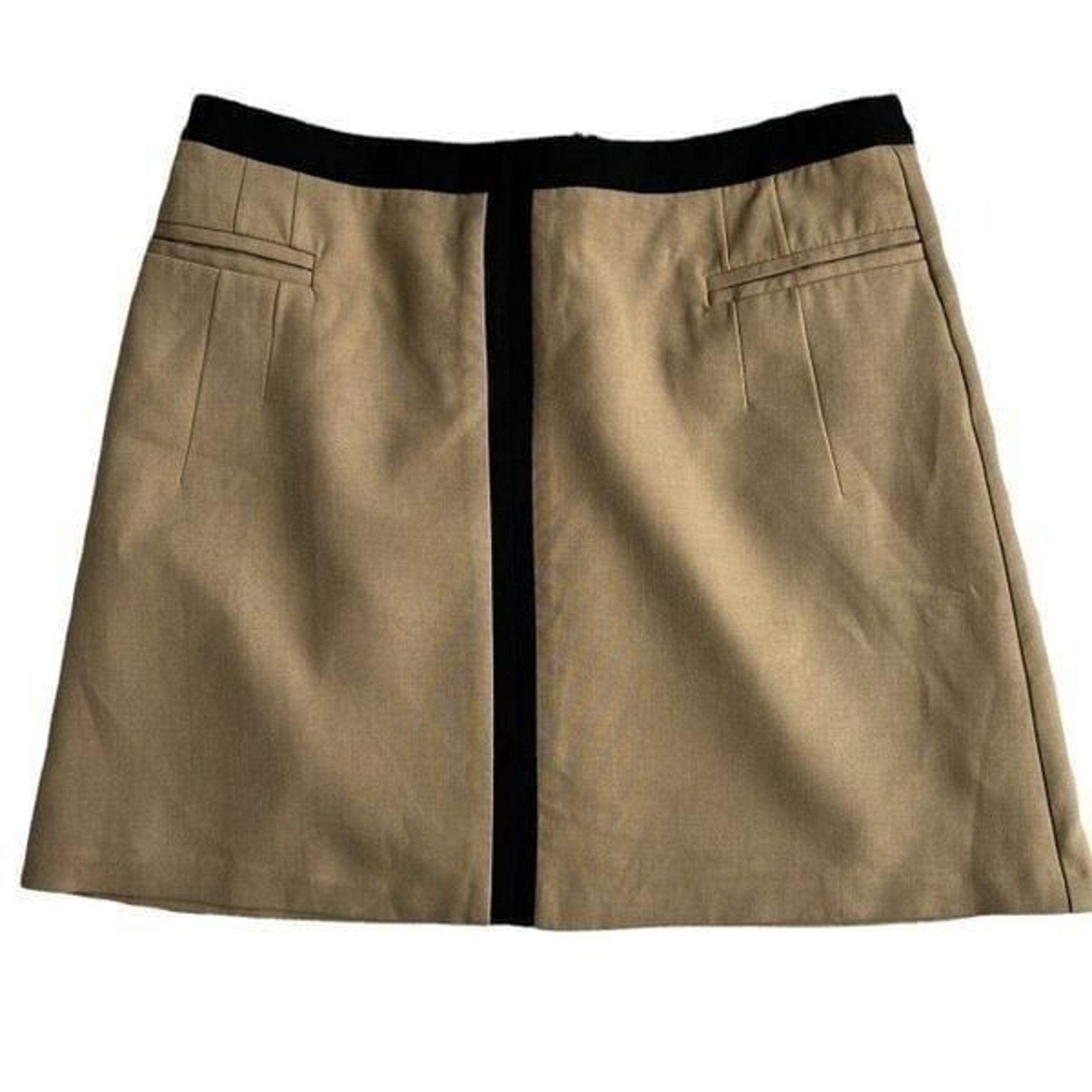 NWT Warehouse Tan Black Mini Fully Lined A-skirt 14