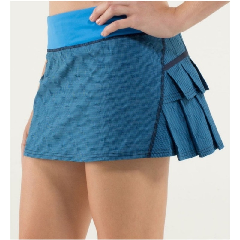 Lululemon Skirt Skort Blue Swift Pleated Pace Setter Tennis Running Women's