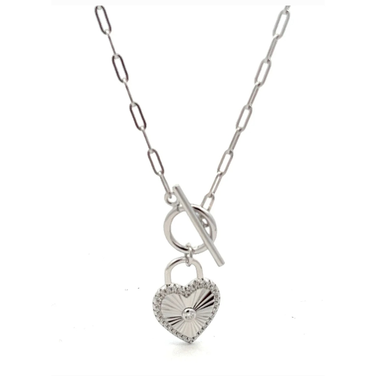 Locked Heart Silver Necklace