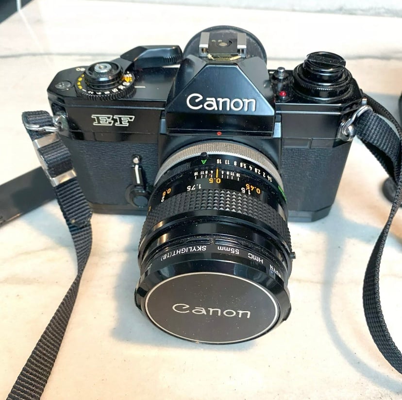 Vintage '70s Canon EF #390960 35mm Film Camera With Accessories