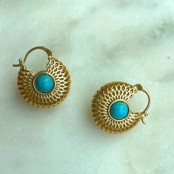 Small Lightweight cult gaia 14k Gold plated Earrings Elegant Chunky Hoops