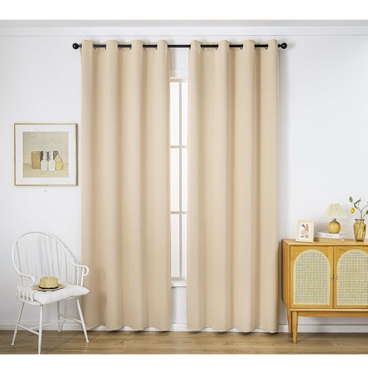 Blackout Long Curtains 96 Inches Length,Energy Efficient Room Darkening Door