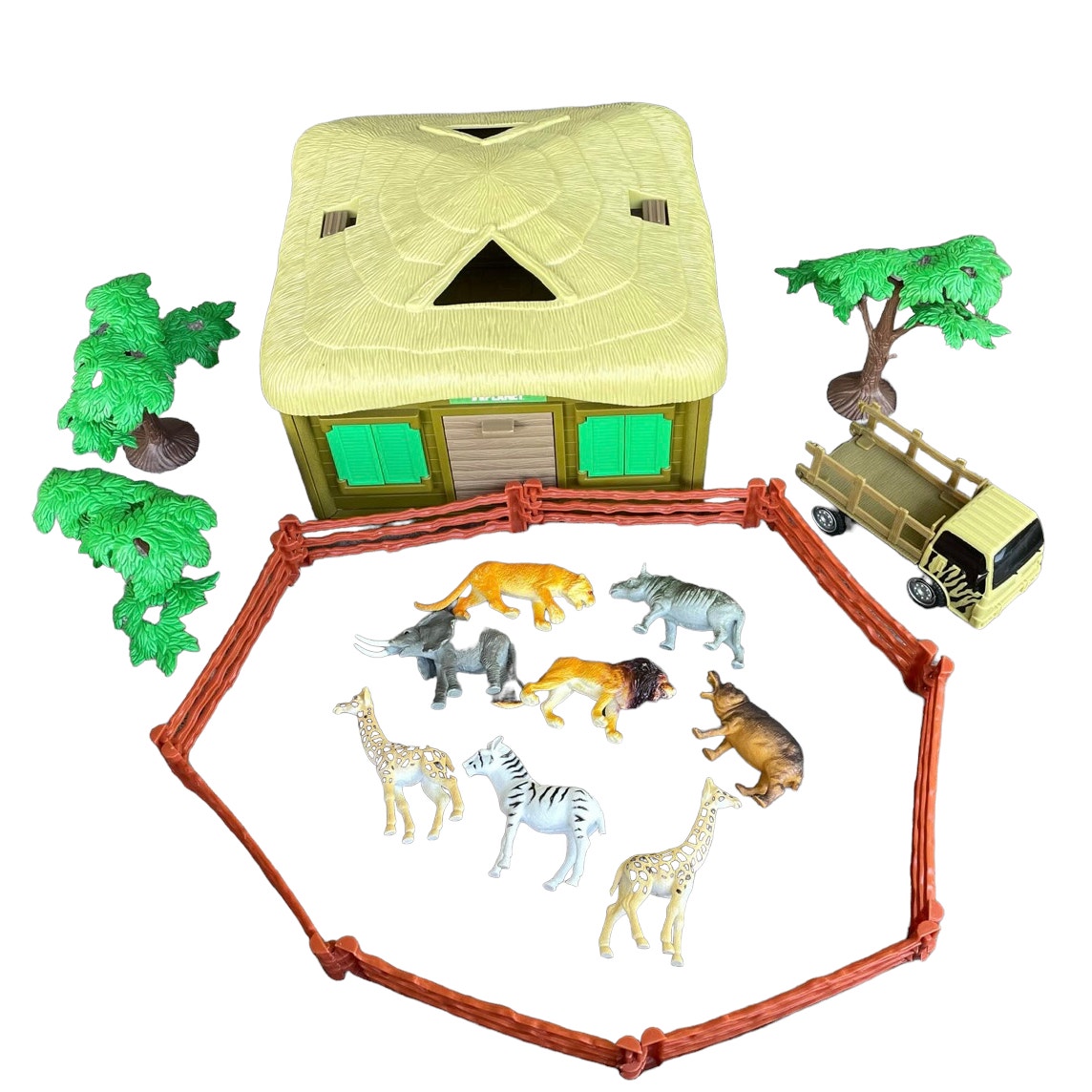Vintage Toys R Us Animal Planet Safari Playset Steve Irwin Hut Truck Animals HTF
