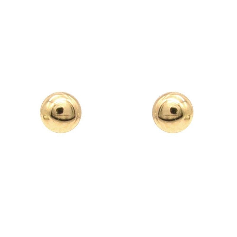 Ball Stud Earrings SMALL 18K Solid Yellow Gold