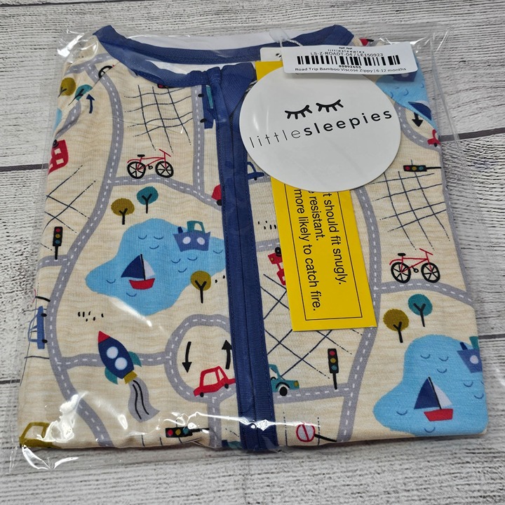 NIB Little Sleepies Road Trip Zippy Size 6-12 months