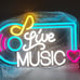 Live Music Neon Sign, Dimmable Music LED Words Light Signs USB Powered