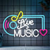 Live Music Neon Sign, Dimmable Music LED Words Light Signs USB Powered