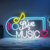 Live Music Neon Sign, Dimmable Music LED Words Light Signs USB Powered