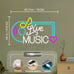 Live Music Neon Sign, Dimmable Music LED Words Light Signs USB Powered