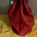 Soft red genuine leather bag