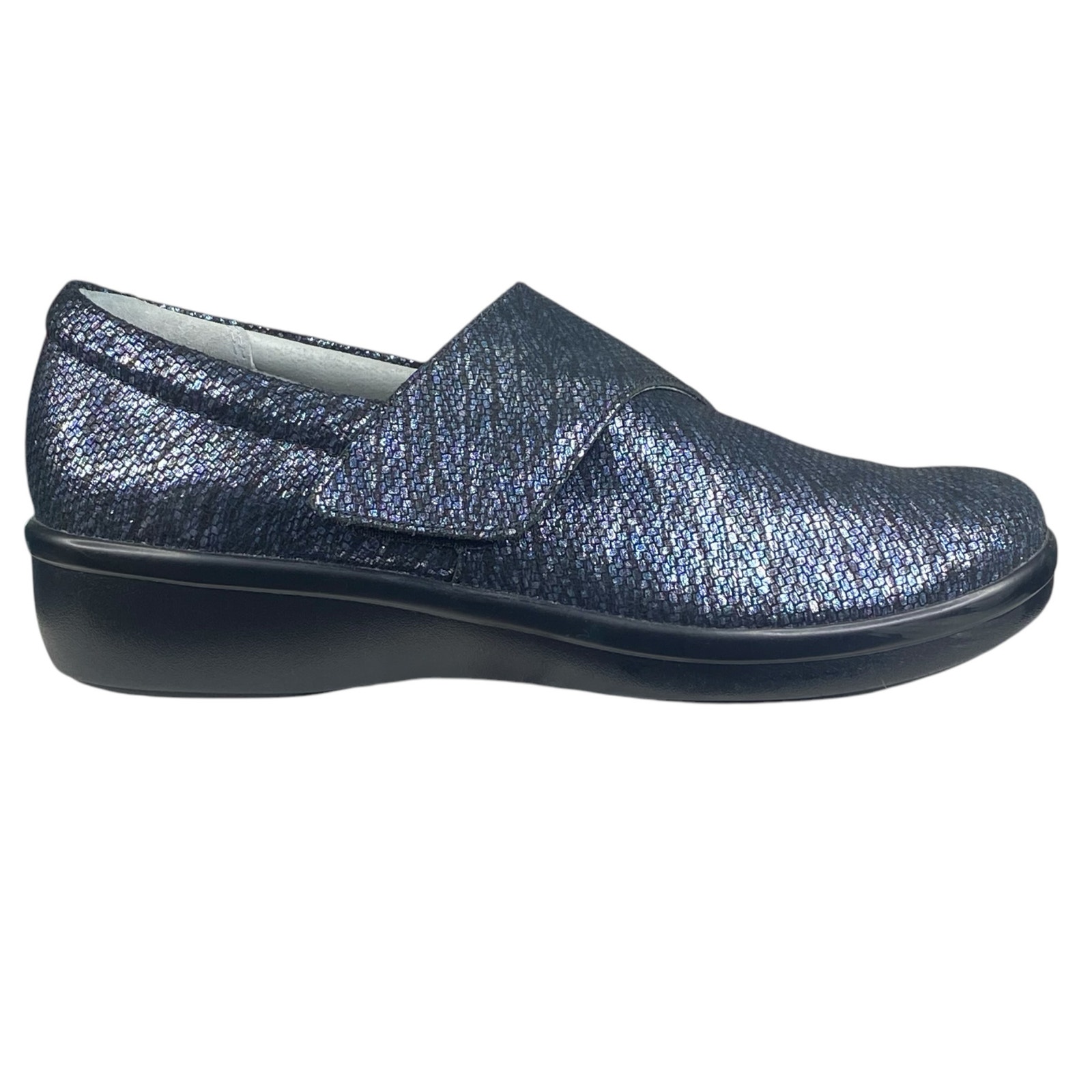 Alegria Women’s Lauryn Blue Metallic Professional Clog Size 37 US 7/7.5