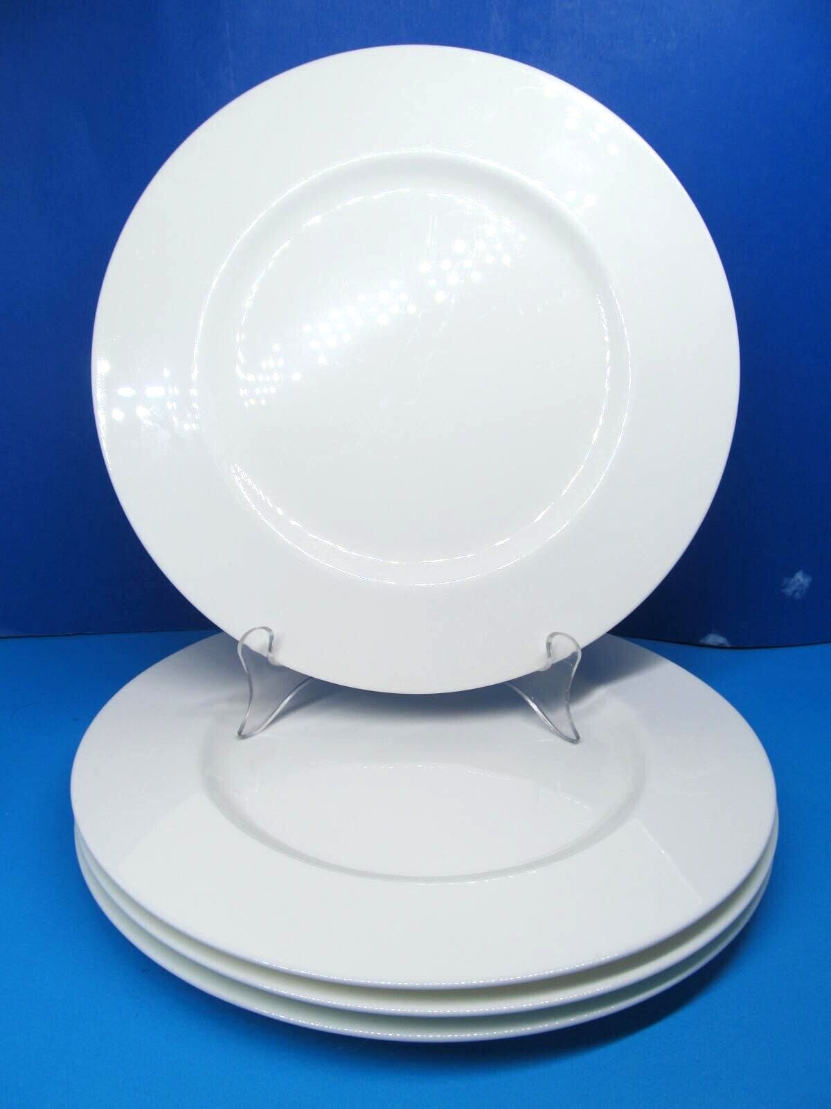 Mikasa Narumi #115 Bone China Set Of 4 White 10 1/2 Dinner Plates GUC