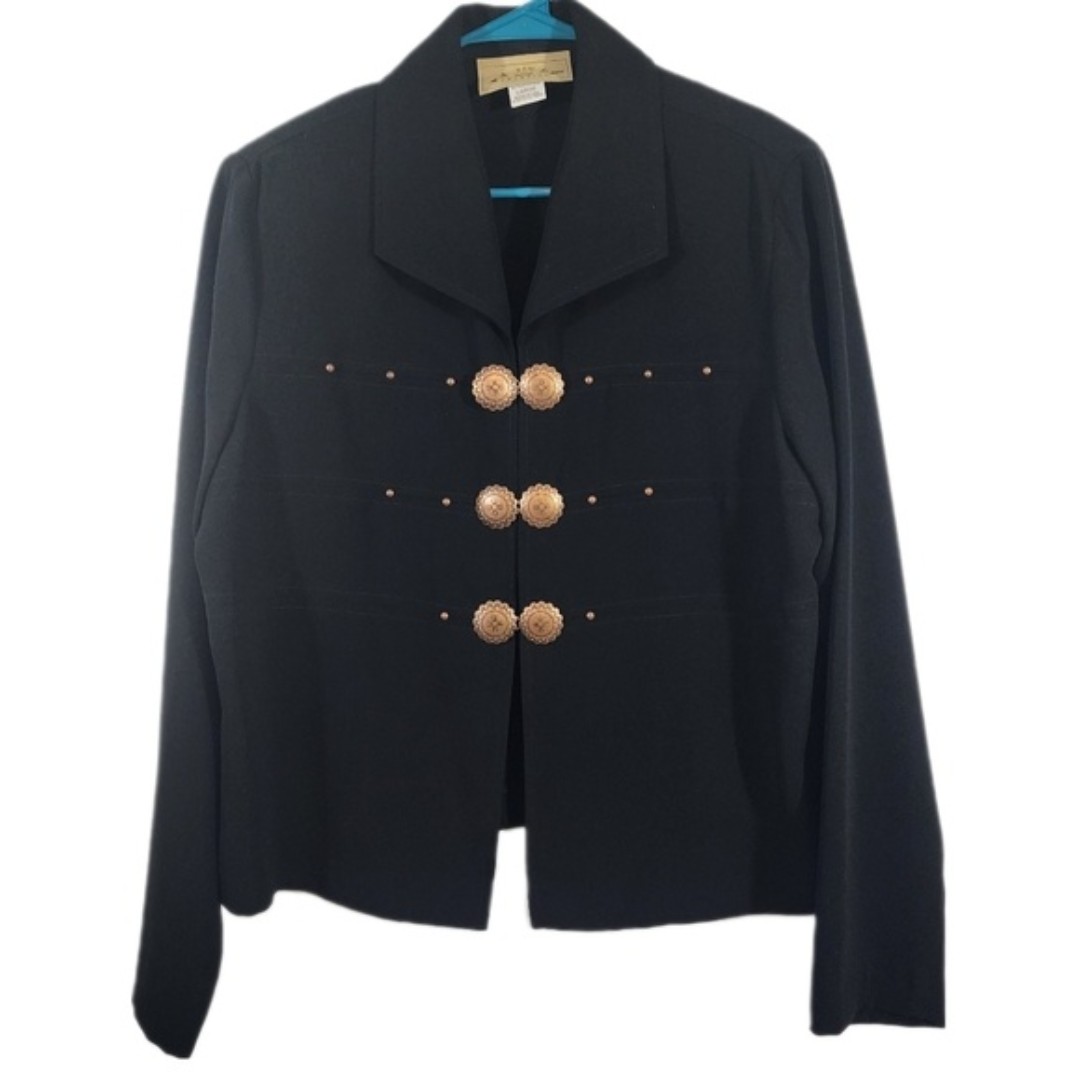 VINTAGE BLACK- JACKET with the wester style metal clasps SUPER CUTE❣️