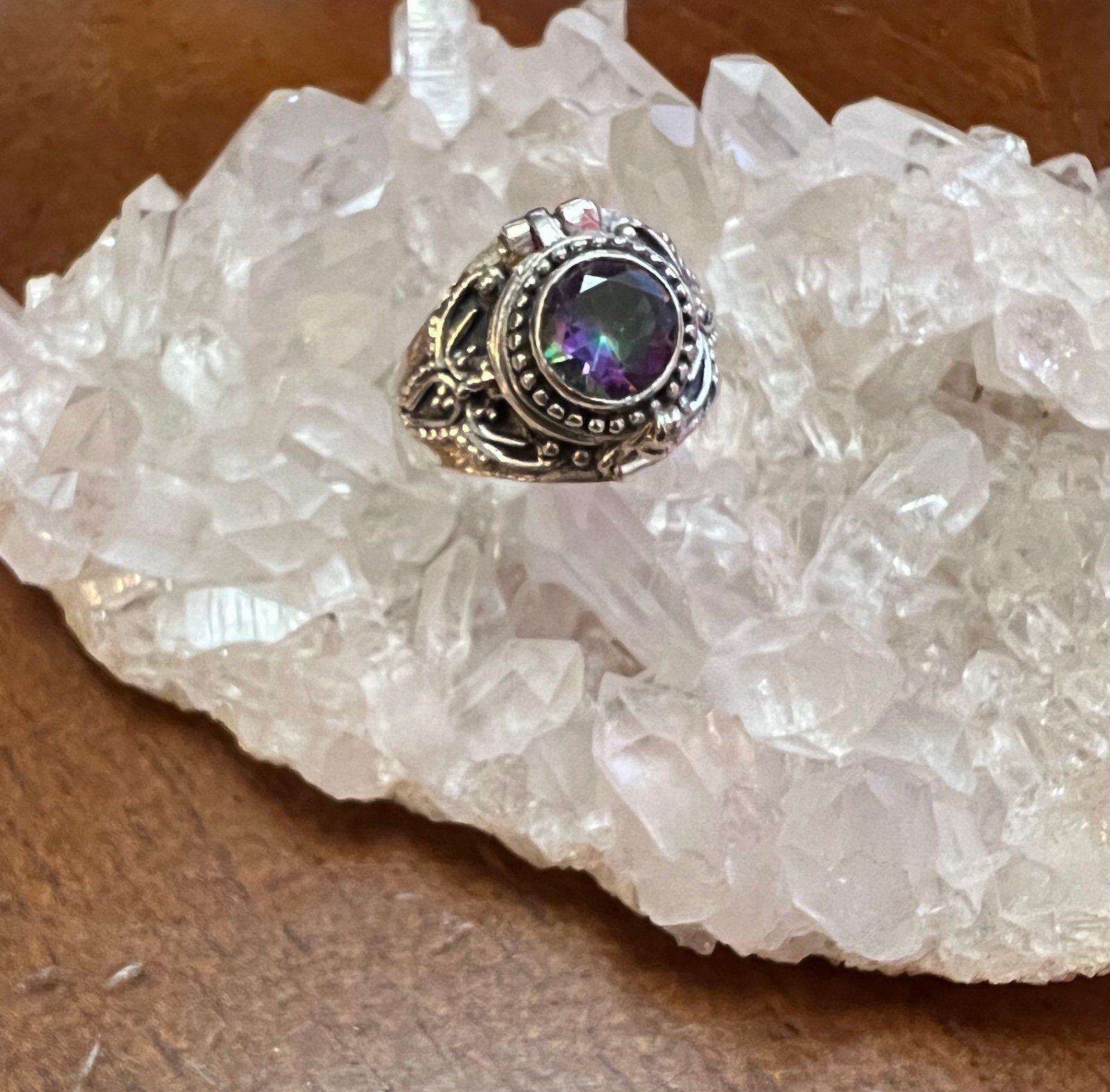 Sterling Mystic Topaz “Stash” Ring
