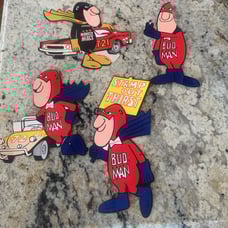 Bud Man Vintage Sticker Lot