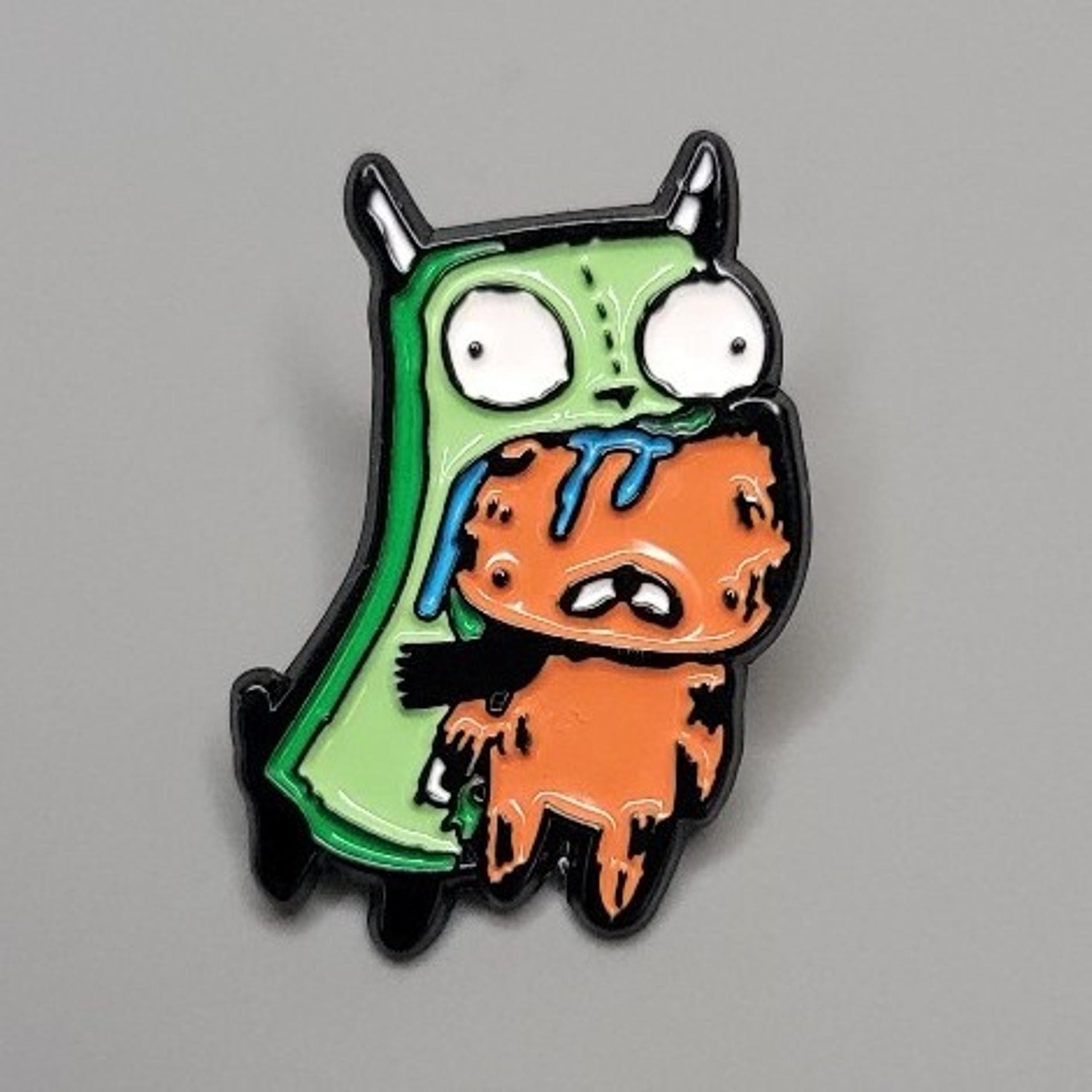 Gir VS Kitten Cute Invader Zim Cartoon Enamel Pin