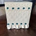Vintage Tissue Box Cover Holder Blue & White Lace Ruffled Trim Grandmillennial