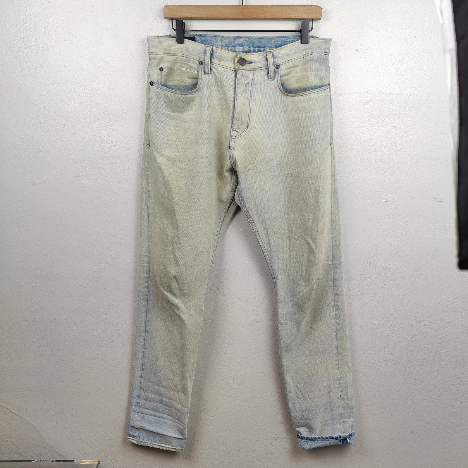 Freenote Selvedge Jeans Mens 33 Light Wash Slim Straight Japanese Denim