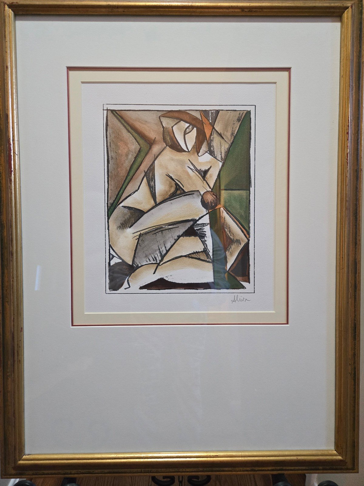 A CUBIST FIGURE STUDY LITHOGRAPH