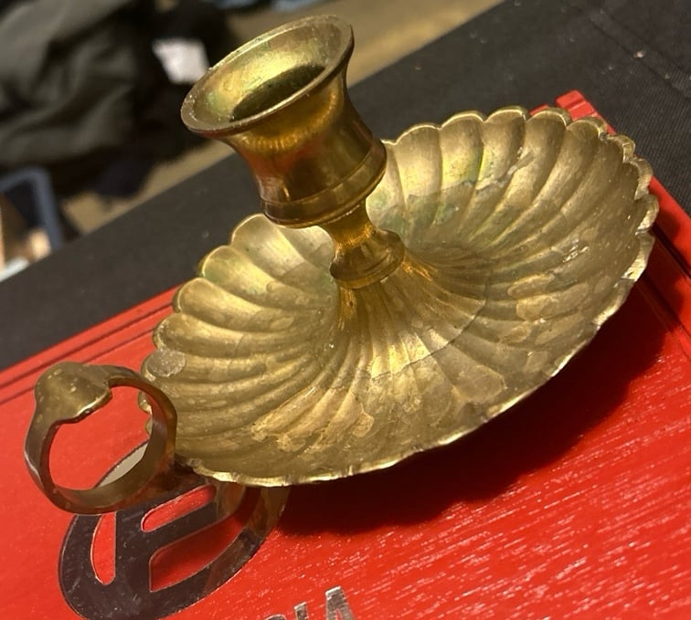Vintage Solid Brass Candle Holder