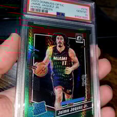 Jaime Jaquez Jr Green Hyper Prizm Rated Rookie Graded PSA Gem Mint 10