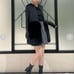 Unused★CELFORD (セルフォード) Hem Fur Long Gilet, Black