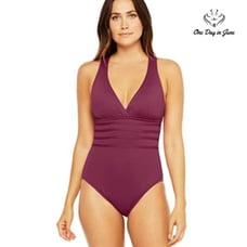 La Blanca Island Goddess Multi Strap Cross Back One Piece Swimsuit Size 6