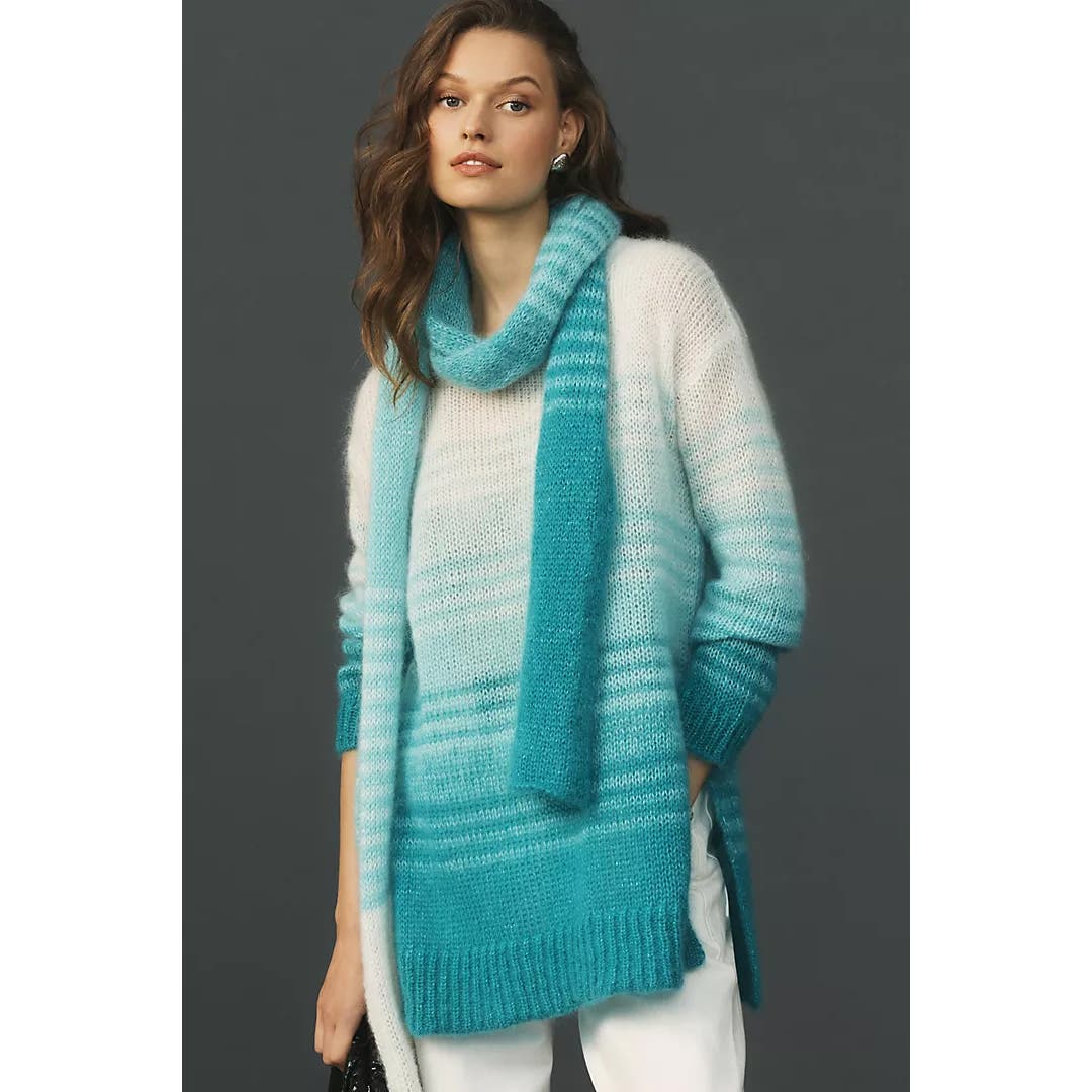 nwt by ANTHROPOLOGIE sz M Ombre Tunic Sweater in blue