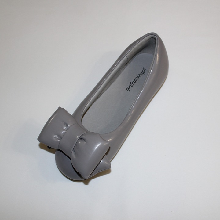 JEFFREY CAMPBELL BOW-OUT GREY BALLET FLATS US 8.5M
