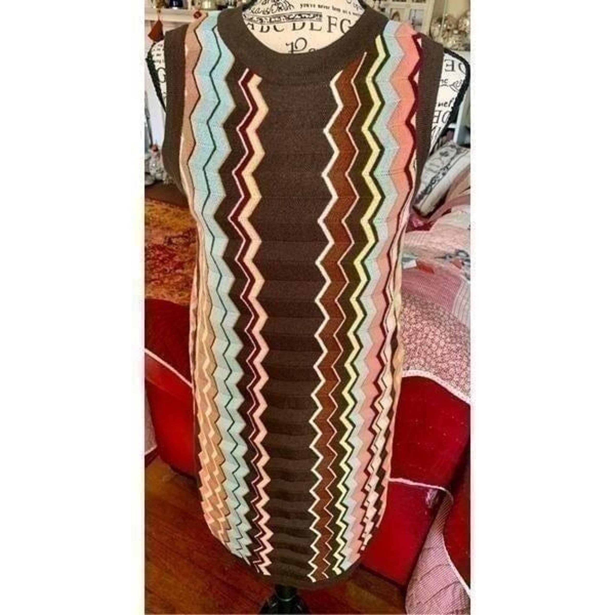 Missoni for Target Colore Brown Chevron Knit Sweater Dress