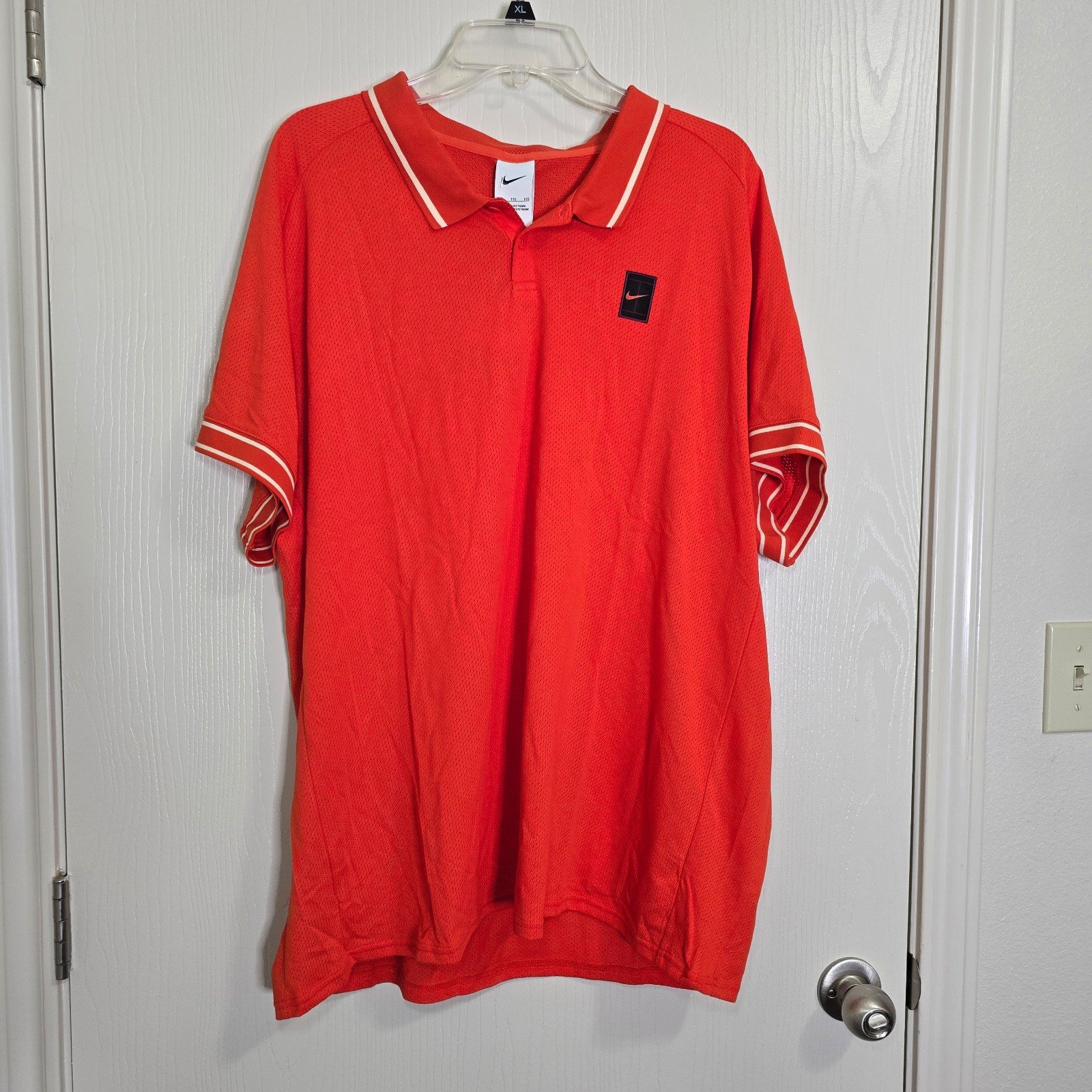 New NIKE Court Heritage Tennis Polo Shirt Orange FQ2101-633 Men’s 2XL