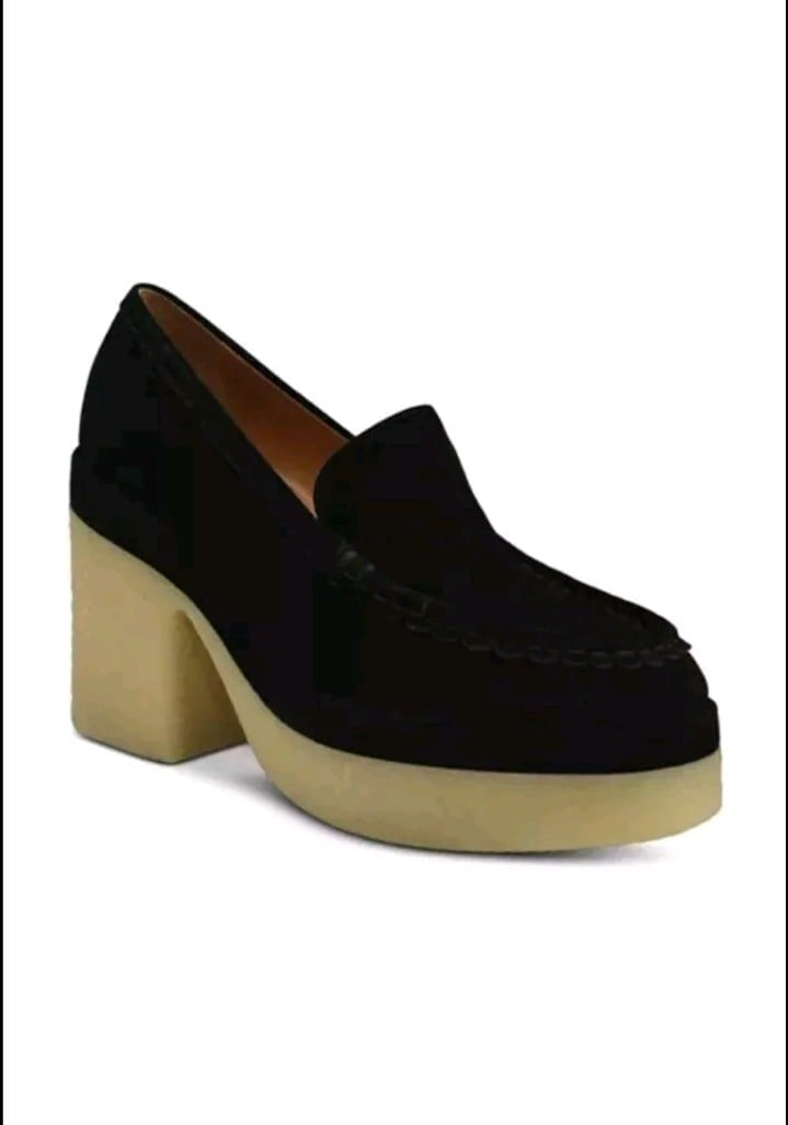 Marc Fisher Suede Black Loafers, 7M/37.5