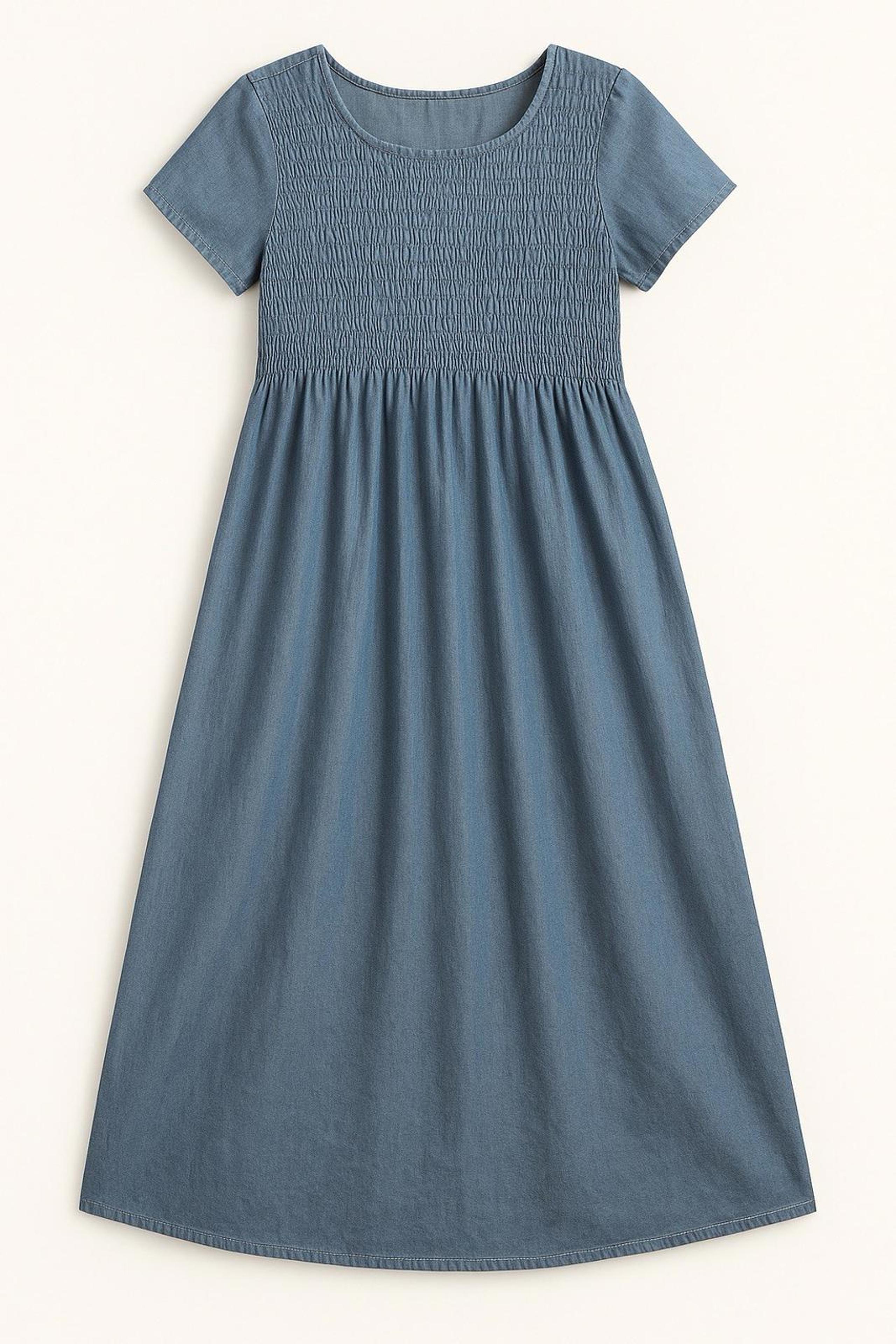 Vintage Studio Ease Womens 12 Blue Denim 100% Cotton Dress Jean Long (A23)