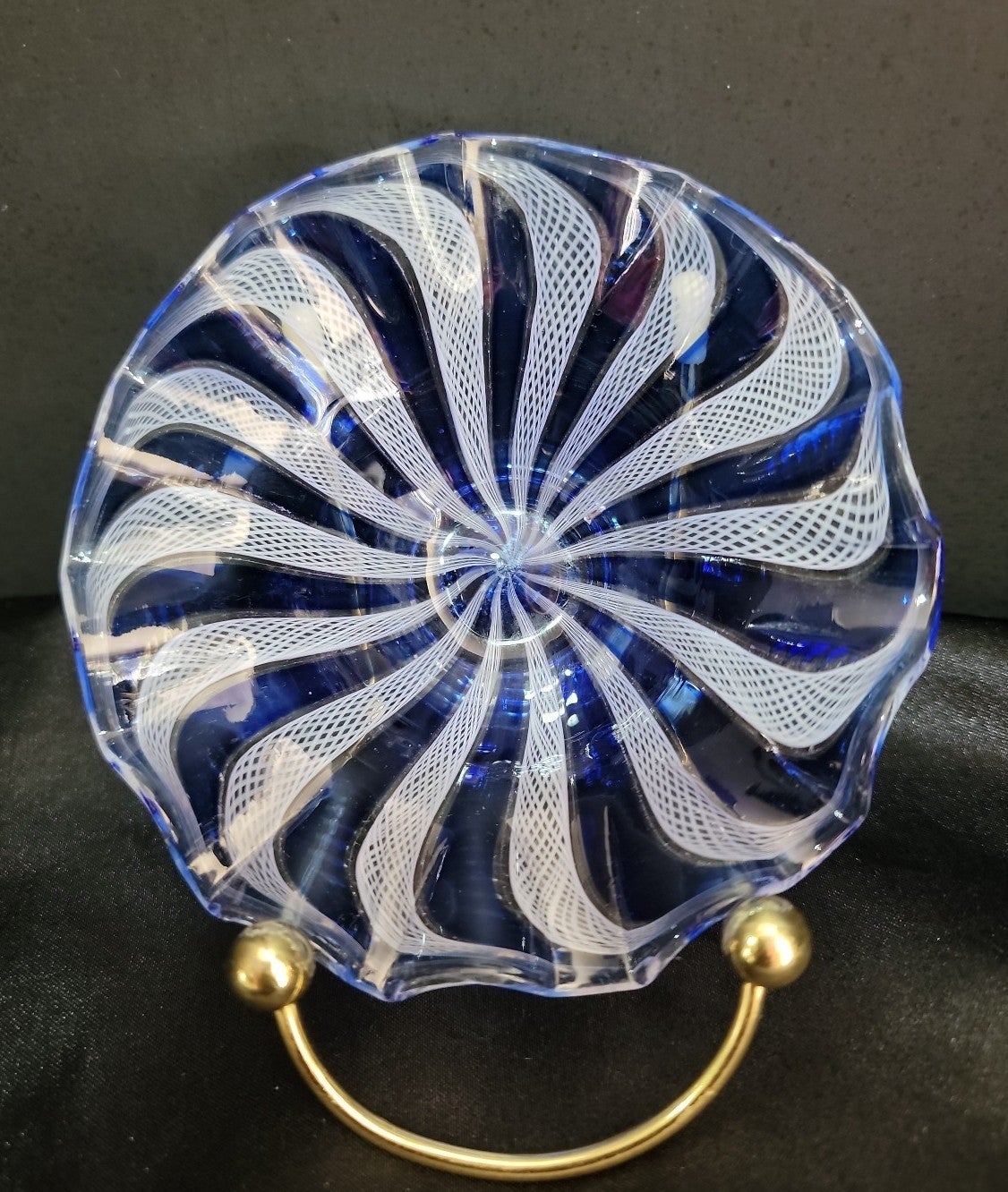 Vintage Latticino Glass Hand Crafted Small Dish