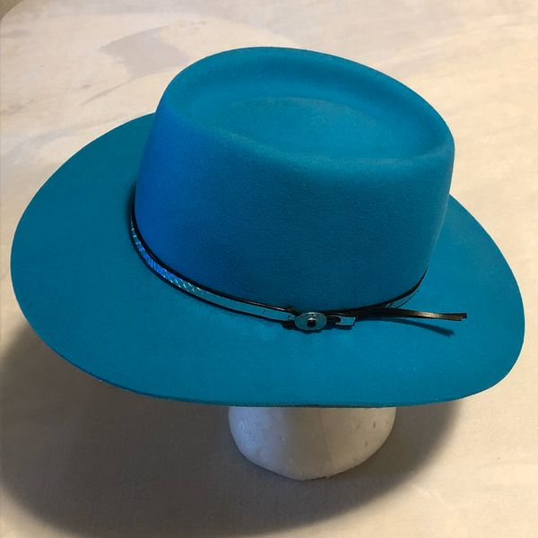 Dorfman Pacific Turquoise Blue Wool Hat • Sz Medium