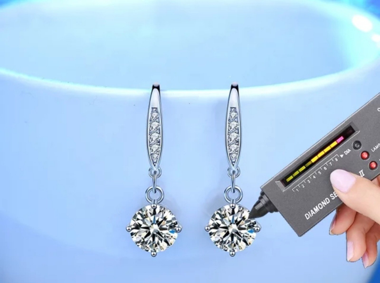 1CT Genuine Moissanite Silver Earrings