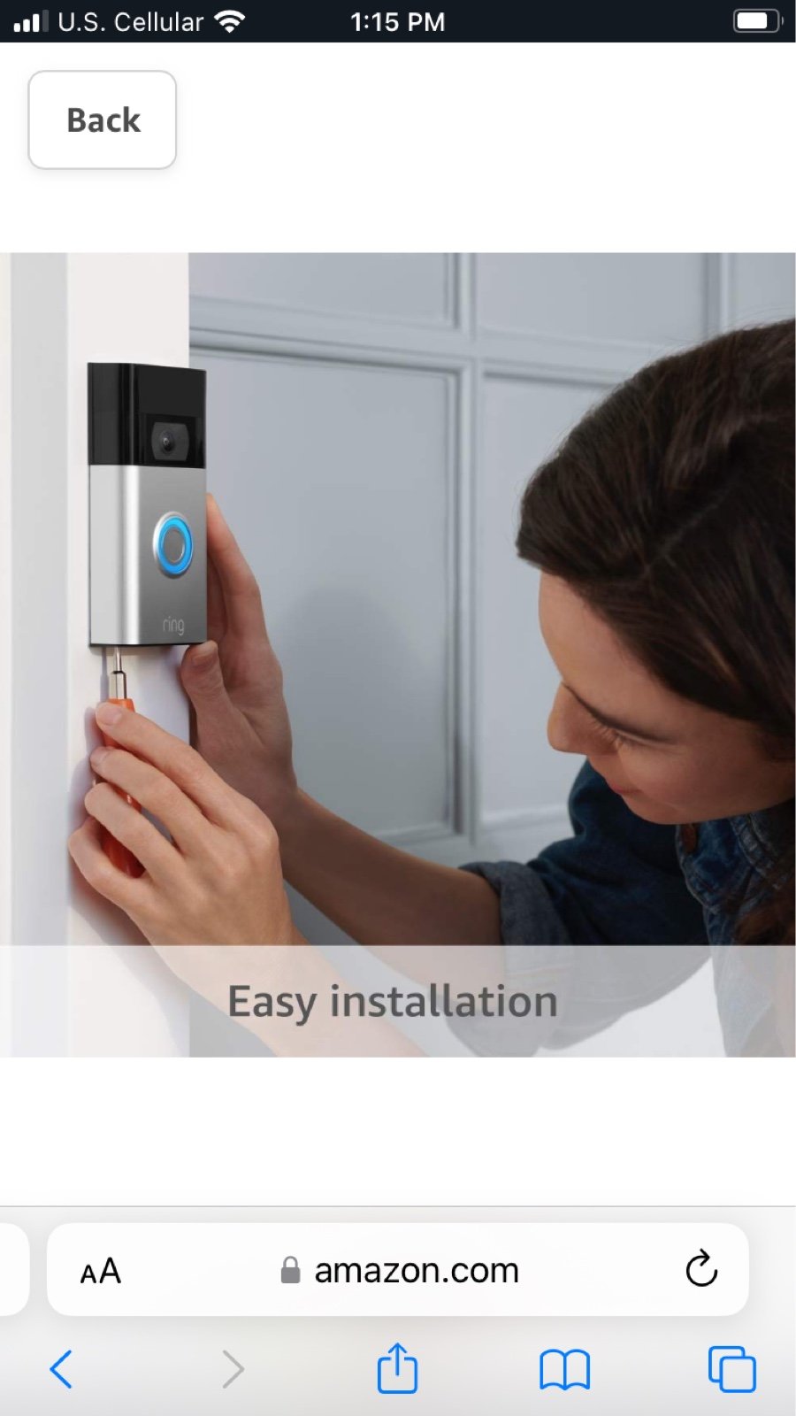 Ring Video Doorbell 2 Satin Nickel